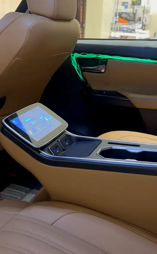 Cognac leather dash and door trim