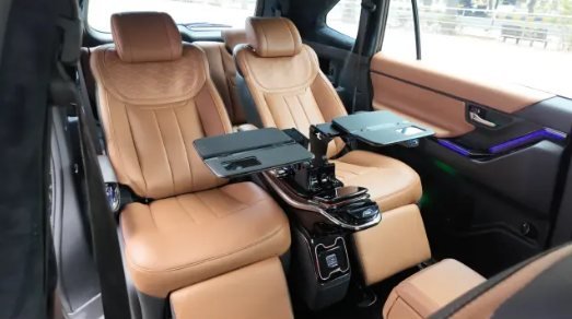 Quilted leather VIP recliner seats in a premium MPV